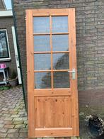Grenen stompe binnendeur paneel deur met glas, Doe-het-zelf en Verbouw, Deuren en Horren, Ophalen, Gebruikt, 80 tot 100 cm, Binnendeur
