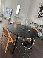 Zwarte Ronde eettafel, Huis en Inrichting, Tafels | Eettafels, Ophalen, Gebruikt, 100 tot 150 cm, Vier personen