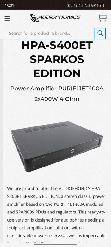 Audiophonics HPA-S400ET SPARKO EDITION beschikbaar voor biedingen