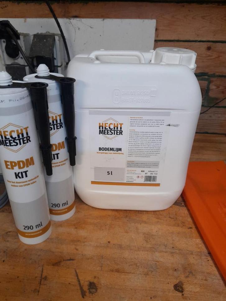 EPDM bodemlijm + 2x EPDM kit - Hechtmeester, Doe-het-zelf en Verbouw, Verf, Beits en Lak, Nieuw, Beits, Minder dan 5 liter, Overige kleuren