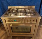 Goedwerkende RVS 5 Pits Gasfornuis 90 cm, Hetelucht Oven!!, Witgoed en Apparatuur, Fornuizen, 60 cm of meer, Grill, Ophalen of Verzenden