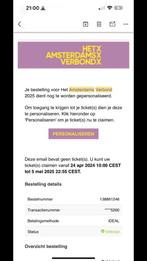 Amsterdams Verbond, Tickets en Kaartjes, Evenementen en Festivals, Eén persoon