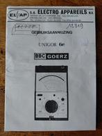 BBC Goerz Unigor 6e gebruiksaanwijzing, Doe-het-zelf en Verbouw, Meetapparatuur, Ophalen of Verzenden, Gebruikt