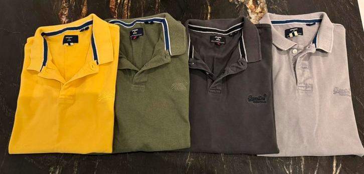 Set van 4 Heren polo shirt korte mouw xl grijs groen geel, Kleding | Heren, Polo's, Gedragen, Maat 56/58 (XL), Overige kleuren