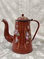 Oud emaille koffiepot met rozen decor, Ophalen of Verzenden