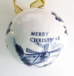 Kerstbal Delfts Blauw Merry Christmas met Molen, Diversen, Kerst, Ophalen of Verzenden
