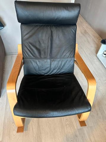 Fauteuil Ikea zwart leer beschikbaar voor biedingen