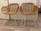 Moderne rotan stoel te koop, Ophalen, Wit, Zo goed als nieuw, Metaal