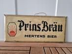reclamebord Prins Bräu Mertens bier uit 1933, Ophalen of Verzenden, Gebruikt, Reclamebord, Plaat of Schild, Overige merken