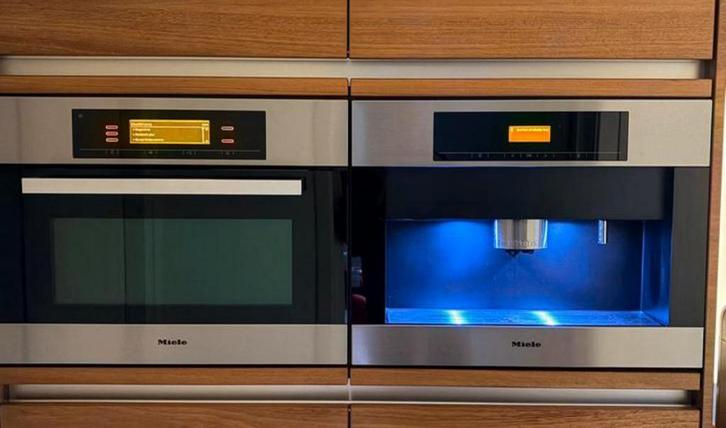 Miele combimagnetron en koffiemachine in goeie staat!, Witgoed en Apparatuur, Ovens, Zo goed als nieuw, 45 tot 60 cm, Stoom, Ophalen
