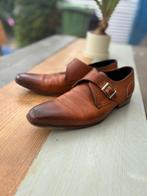 Chique Leren Herenschoenen - Cognac - Maat 41, Manfield, Bruin, Ophalen of Verzenden, Gespschoenen