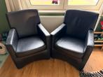 2 zeer nette zwarte leren Montel fauteuils, Huis en Inrichting, Ophalen, Minder dan 75 cm, Leer, Zo goed als nieuw
