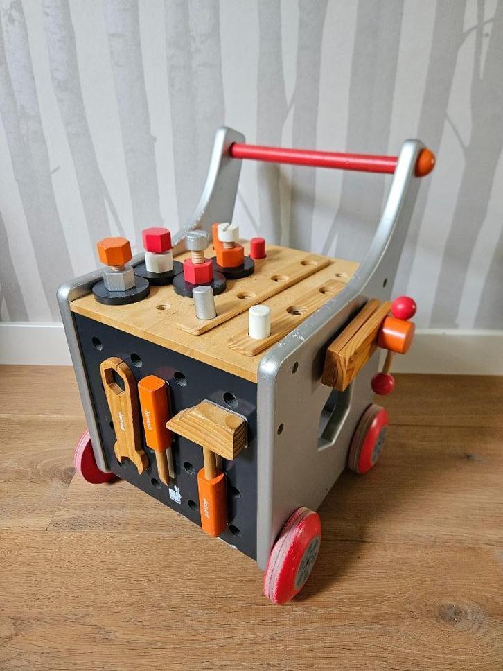 Janod loopkar / kluskar, Kinderen en Baby's, Speelgoed | Houten speelgoed, Gebruikt, Duw- of Trekspeelgoed, Ophalen
