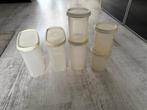 6 Tupperware RuimteSpaarders met witte deksels., Huis en Inrichting, Keuken | Tupperware, Ophalen of Verzenden, Zo goed als nieuw