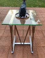 Eichholtz Moderne Sidetable Vierkant Metaal/Glas, Huis en Inrichting, Tafels | Sidetables, Ophalen, Gebruikt, 50 tot 100 cm, Vierkant
