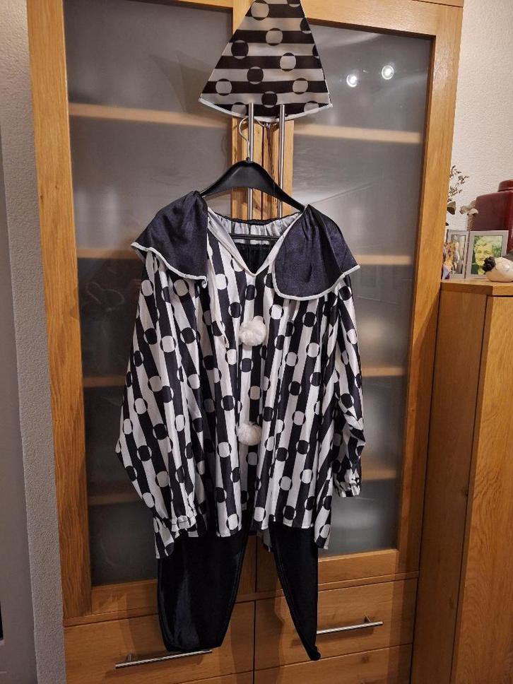 Pierrot kostuum, Kleding | Dames, Carnavalskleding en Feestkleding, Zo goed als nieuw, Kleding, Carnaval, Maat 36 (S), Ophalen of Verzenden