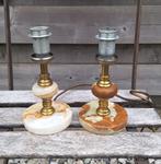 Prachtige set van 2 onyx marmeren tafel/ nacht lampjes., Ophalen of Verzenden