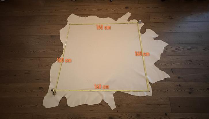 Prachtige volledige nappa leer lap – beige – géén reststuk!, Hobby en Vrije tijd, Stoffen en Lappen, Nieuw, Leer of Kunstleer