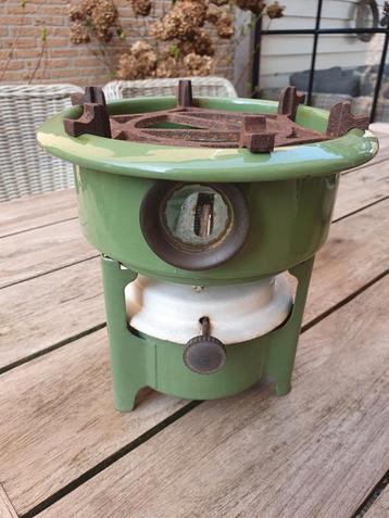 Laaks Brocante, petroliumstel oud groen emaille beschikbaar voor biedingen