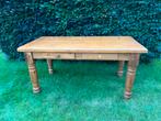 Eettafel antiek grenen dik blad 5 cm met 2 lades, Antiek en Kunst, Antiek | Meubels | Tafels, Ophalen