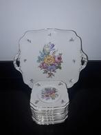 Hutschenreuther vierkant gebakstel met kleurrijke bloemen, Antiek en Kunst, Verzenden