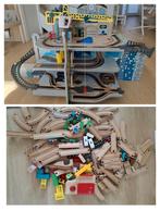 Houten Treinbaan met XXL Treinstation & Hijskraan, Ophalen, Gebruikt, Overige merken