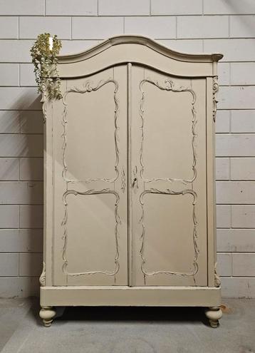 Antieke brocante Biedermeier meidenkast vintage linnenkast  beschikbaar voor biedingen