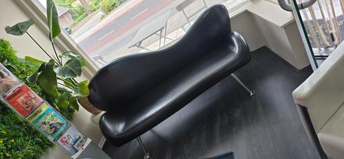 2 leren banken, Huis en Inrichting, Banken | Bankstellen, Gebruikt, Rechte bank, Tweepersoons, 75 tot 100 cm, Ophalen of Verzenden