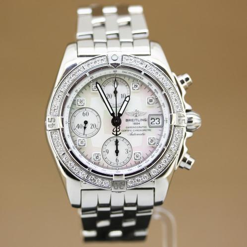 Breitling Chrono Cockpit Diamonds MOP A13358, Sieraden, Tassen en Uiterlijk, Horloges | Heren, Gebruikt, Polshorloge, Breitling