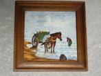 Holland Delfts Tegel - Strandvisser Paard En Wagen, Antiek en Kunst, Antiek | Wandborden en Tegels, Ophalen