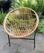 Rohé Noordwolde  rotan lounge stoel model Trio   1960  60's, Ophalen of Verzenden, Gebruikt, Bruin, Eén