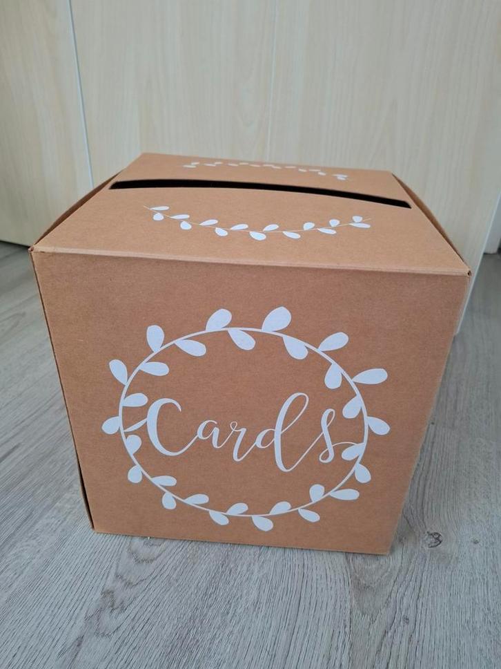 Kaartenbak Karton - Wedding Deco, Huis en Inrichting, Woonaccessoires | Kisten, Zo goed als nieuw, Minder dan 50 cm, Minder dan 50 cm