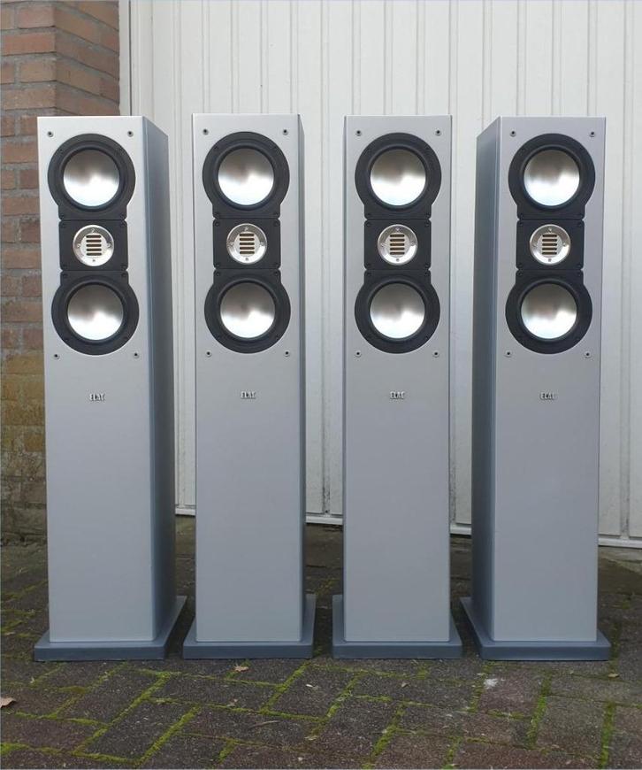 Elac FS 107 JET III ribbon - 2,5 weg zuilluidsprekers, Audio, Tv en Foto, Luidsprekers, Gebruikt, Front, Rear of Stereo speakers