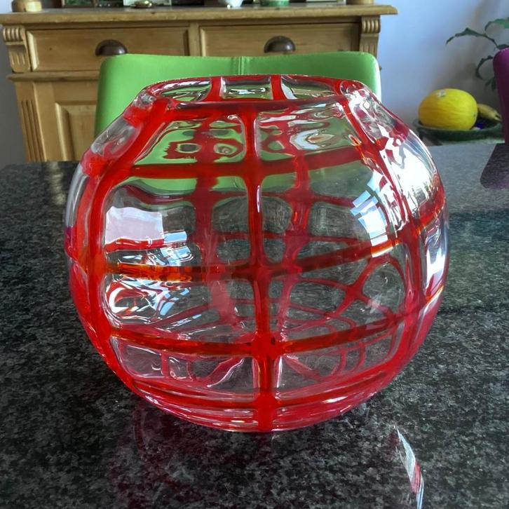 Glaskunst, vaas, donkerrood, vintage, mangaan, cadmium, Antiek en Kunst, Antiek | Glas en Kristal, Ophalen