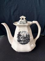 Landschap Zwart Societe Ceramique Koffiepot (hoekig model), Antiek en Kunst, Antiek | Servies los, Ophalen