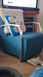 Fauteuil blauwe stoel, Ophalen of Verzenden, Zo goed als nieuw, 75 tot 100 cm, 50 tot 75 cm