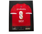 Sergino Dest PSV 23/24 gesigneerd ingelijst thuis shirt, Soccersignings.nl, Shirt, PSV, Nieuw