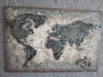 Metalen schilderij wereldkaart, Ophalen, 100 tot 125 cm, 75 cm of meer