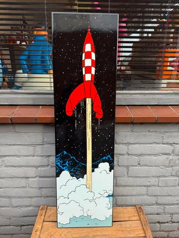 Kuifje Raket Emaille Reclamebord beschikbaar voor biedingen