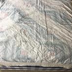 Groot blauw/creme patchwork stijl sprei, Gebruikt, Eenpersoons, Blauw, Overige typen