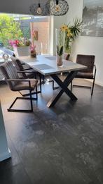 Eettafel stoelen 4 stuks, Ophalen, Industrie, Zo goed als nieuw, Metaal