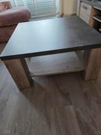Salontafel met onderblad. 80x80xh40. Kleur grey beton look, 100 tot 150 cm, Minder dan 50 cm, Rechthoekig, 50 tot 100 cm