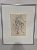 P polderman aquarel, Antiek en Kunst, Ophalen