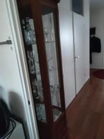 Honing Grenen vitrinekast, Ophalen, Minder dan 50 cm, Zo goed als nieuw, Met lade(s)