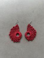 Nieuwe gehaakte rode glitter oorbellen, Hangers, Verzenden, Nieuw, Rood