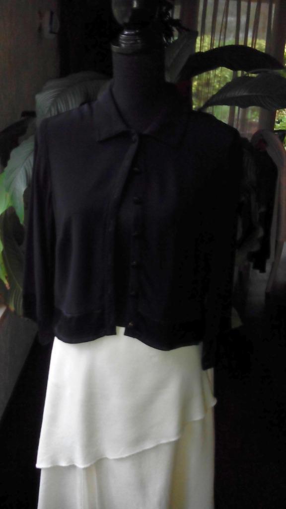 Julien le Roy kort jasje/bloesje maat 38-40, Kleding | Dames, Blouses en Tunieken, Zo goed als nieuw, Maat 38/40 (M), Zwart, Ophalen of Verzenden