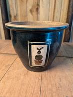 Vintage Blauwe Bloempot met Vogelmotief dia. 30 cm, Antiek en Kunst, Antiek | Keramiek en Aardewerk, Ophalen