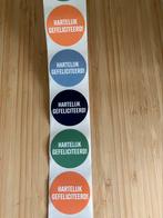 30 stickers hartelijk gefeliciteerd oranje groen blauw, Hobby en Vrije tijd, Ophalen of Verzenden, Nieuw, Meerdere stickers