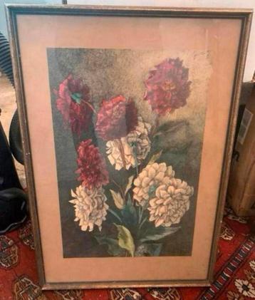 Schilderij aquarel schilder ? leuke voorstelling bloemen beschikbaar voor biedingen