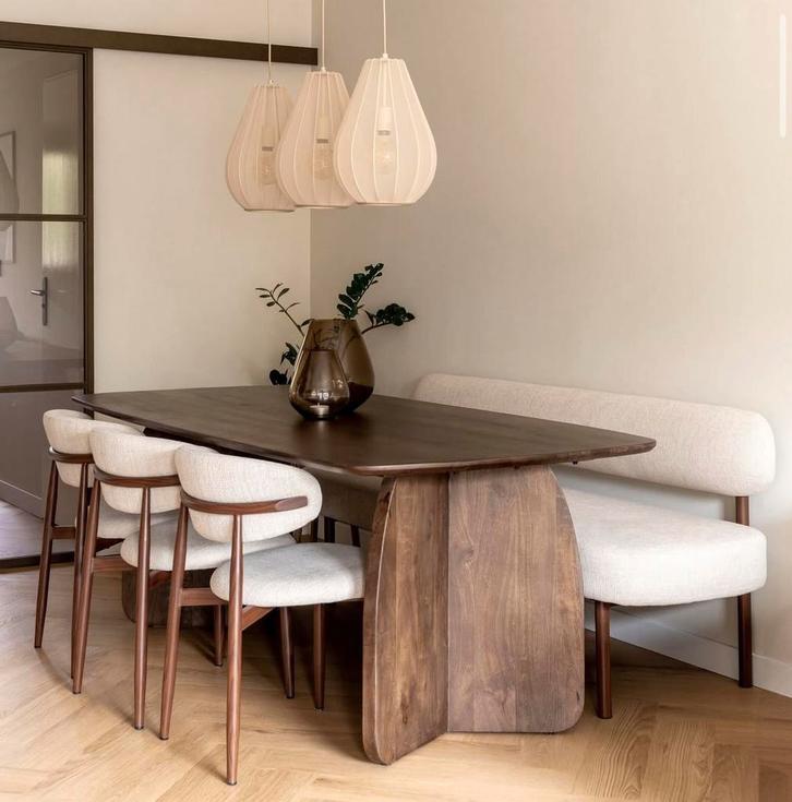 Stoelen Japandi Organische Houten Eetkamerstoelen OUTLET, Huis en Inrichting, Stoelen, Nieuw, Vijf, Zes of meer stoelen, Hout